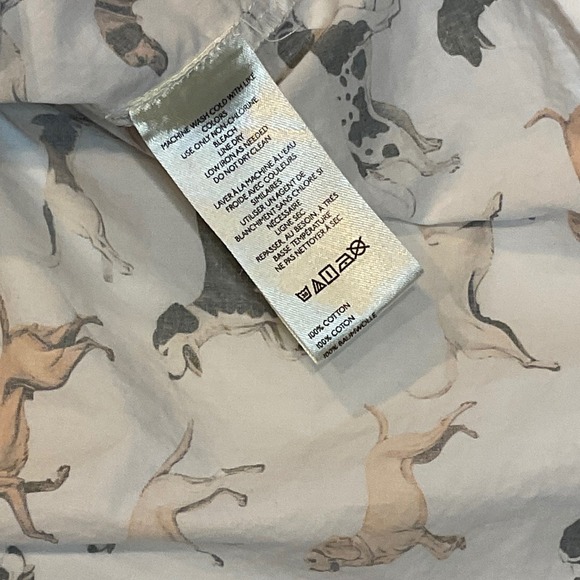 ANTHROPOLOGIE MAEVE womens LEANDRA SHIRRED YOKE DOG PRINT BLOUSE MEDIUM COTTON. - Picture 10 of 11
